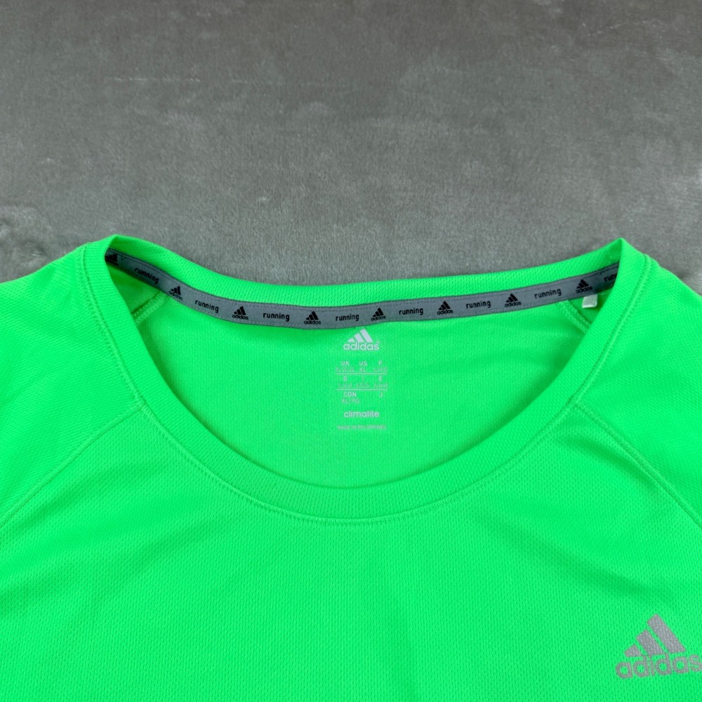 Adidas Climalite Running Shirt Women's XL Green Short Sleeve Athletic Tee - Picture 3 of 8